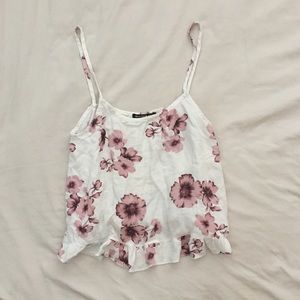 RARE Brandy Melville Pink Floral Laynie Tank
